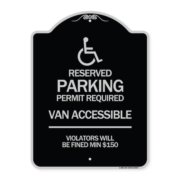 Connecticut Reserved Parking Permit Required Van Accessible Violators Will Be Fined M, BS-1824-24657